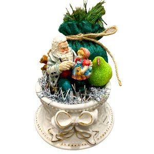 Santa and girl Christmas assemblage